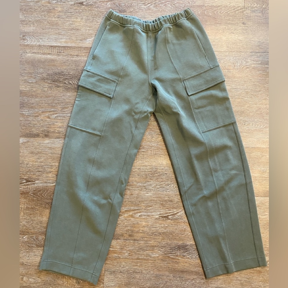 lululemon Cotton-Blend Double-Knit Mid-Rise Cargo Pant: Army Green, 6